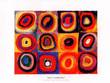 Color Study - Squares with Cocentric Rings Abstract Color