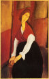 Jeanne Hebuterne in Red Shawl Figurative Portraits
