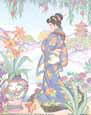 Noble Oriental Girl with Fan
