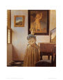 Young Woman Standing at a Virginal