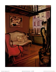Red Armchair in Studio