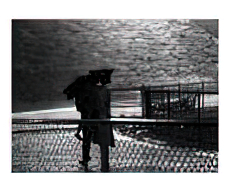 Father and Daughter in Rain