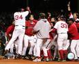 Redsox Celebrating 12th Inning Victory - Game 4 2004 ALCS