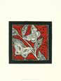 Butterfly Woodblock in Red I