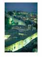 An elevated view of an Umbrian town by night