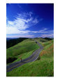 Bicycle Rider on Long and Winding Road, Mount Tamalpais, California, USA