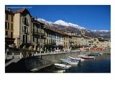 Boats in Harbour with Mountains in Background, Cannobio, Italy
