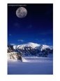 High Moon Over the Ruth Ampitheatre on Ruth Glacier, Denali National Park & Preserve, Alaska, USA