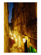 Illuminated Side Alley At Night, Dubrovnik, Croatia