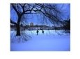 Cross-Country Skiers Crossing Great Lawn in Central Park, New York City, USA