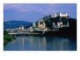 River Salzach with Hohensalzburg Fortress, Salzburg, Austria