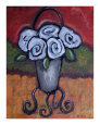 White Roses in Wrought Iron Stand
