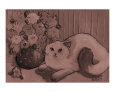 Cat and Bouquet