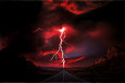 Lightning on Road