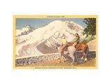 Horseriders at Emmons Glacier, Washington