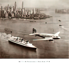 DC-3, SS Normandie, New York, 1938