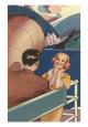 Couple on Deck of Ocean Liner