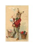 A Joyous Easter, Spectacled Rabbit Painting Egg