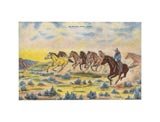 Cowboy Herding Wild Horses