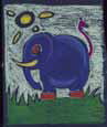 Crayon Colored Happy Elephant Animals Elephants