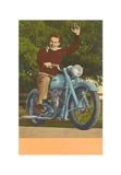 Man on Indian Motorcycle