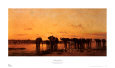 Elephants At Sunset