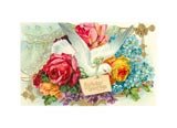 Birthday Greetings, Dove and Flowers Birds Doves & Pigeons