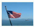 American Flag over the Columbia