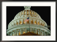 Night View of the Illuminated Dome of the Capitol Building