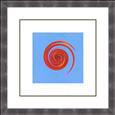 Whirl No. 3, Red on Sky Blue Abstract Color