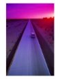 Birds Eye View Of Desert Highway During Sunset