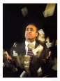 Money falling on businessman