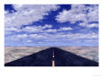 Illustration of a Sky Above an Empty Road