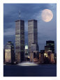 Moon and World Trade Center, NYC
