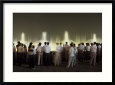 Chinese People Watching a Lighted Musical Water Fountain at Night