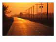 A Country Highway Fades into the Sunset Near Wood River, Nebraska Scenic Streets & Roadways