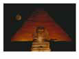 A View of the Great Sphinx and the Chephren Pyramid at Night