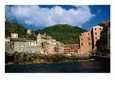 Sea Approach To Town In The Cinque Terre., Vernazza, Liguria, Italy