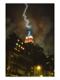 Lighting striking Empire State Building, NYC, NY