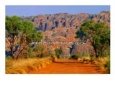 Natural Rock Formations Of Bungle Bungles And  Dirt Road Leading To It., Purnululu NP, Australia