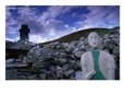 Effigy, Cairn And Stone Cross At 6Th Century St Colmba