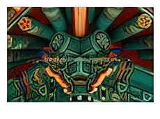 Ceiling Detail at Temple in Village, Seoul, South Korea