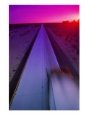 Overhead Of Desert Highway During Sunset
