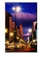 Traffic at Night, Gran Via, Madrid, Spain