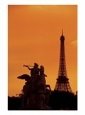 Statue of Mercury Riding Pegasus with Eiffel Tower