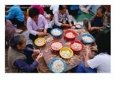 Women Peeling Prawns On Table In Cheng Chau, Hong Kong