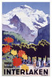Swiss Alps Interlaken Travel Poster