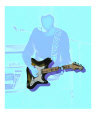 Neon fender strat player- guitar