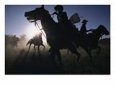 Riders of B Troop, 4th Cavalry, a volunteer ceremonial unit, practice maneuvers.