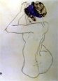 Nude Sitting with Blue Headband